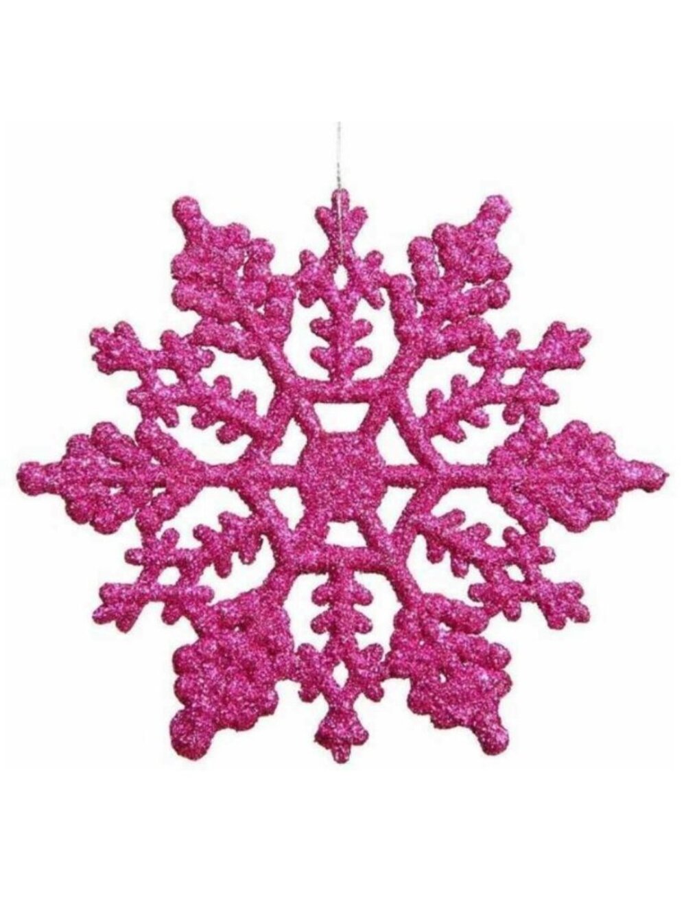 20 Hot Pink Glitter Snowflake Ornament Christmas Tree Ugly Sweater Holiday Decor